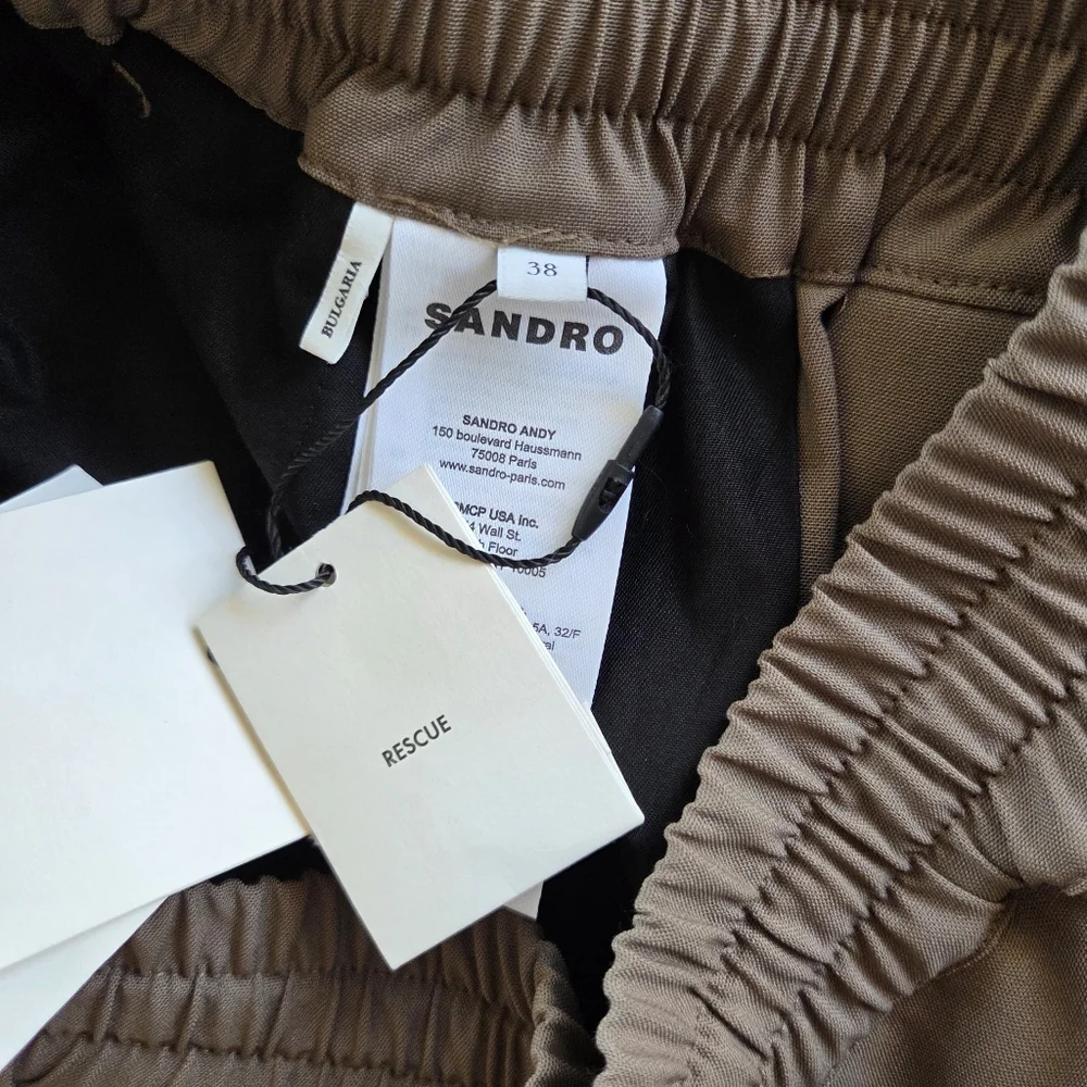 Sandro Mens Wool Blend New Alpha Cargo Trousers Size 30 NWT $445 Olive Green
